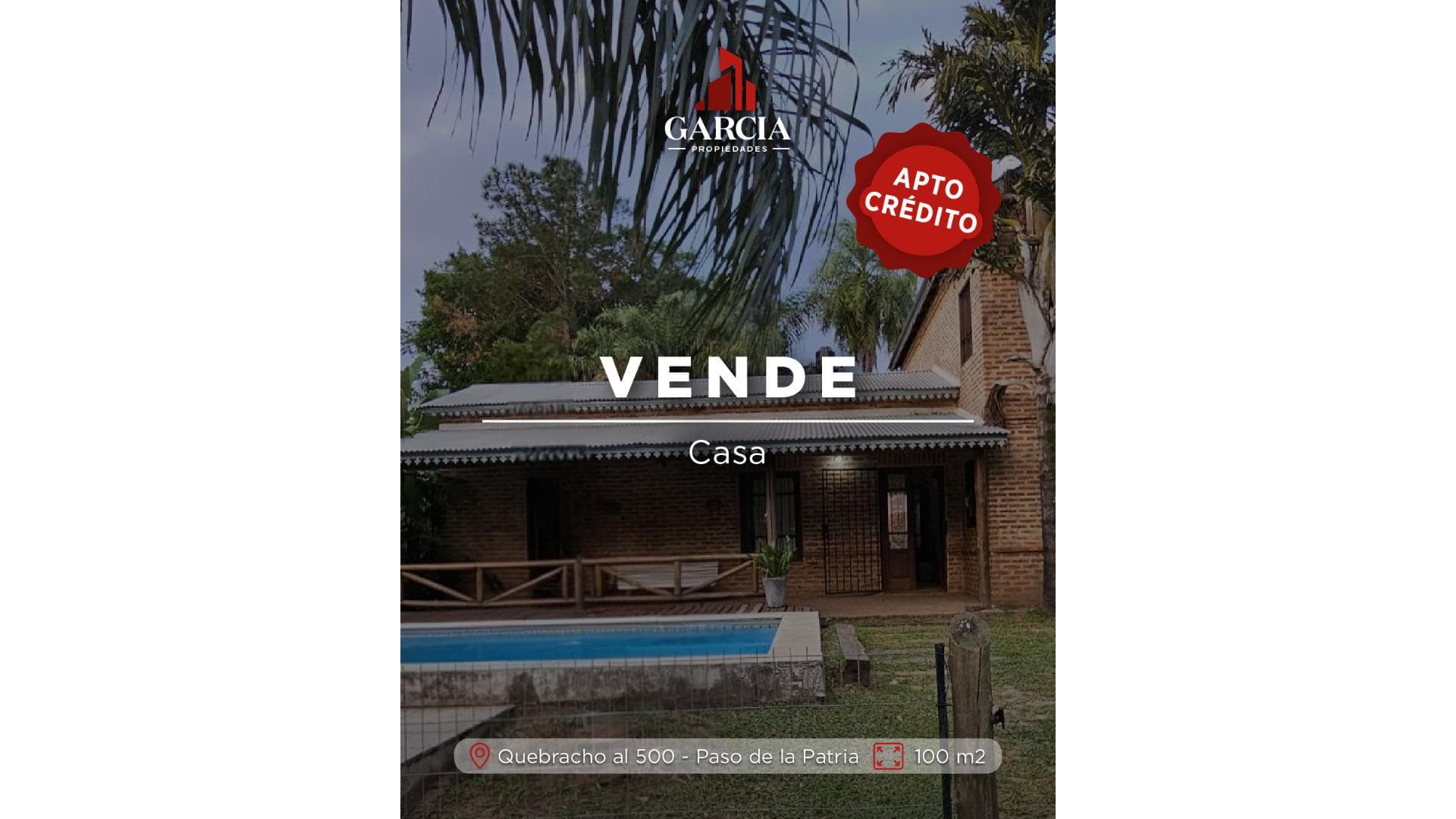 VENDE CASA 3 DORMITORIOS CON PILETA EN PASO DE LA PATRIA