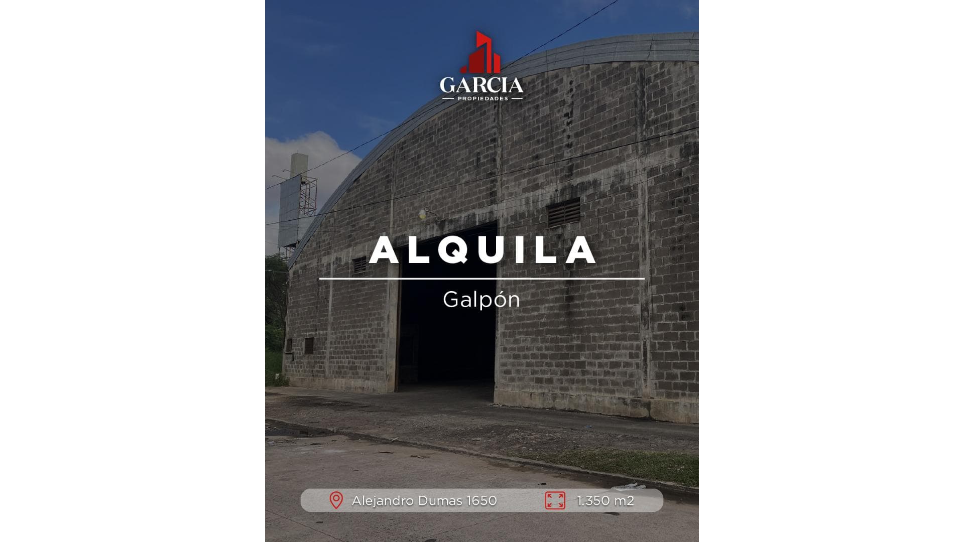 ALQUILA GALPÓN 1350 M2