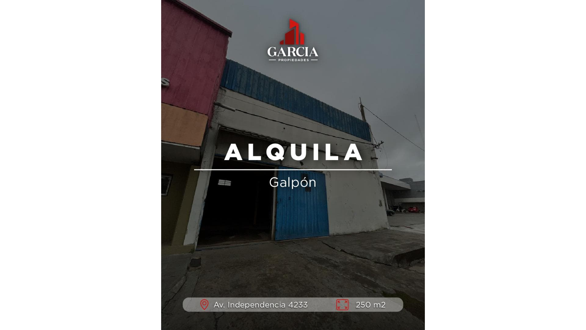 ALQUILA GALPON sobre avenida