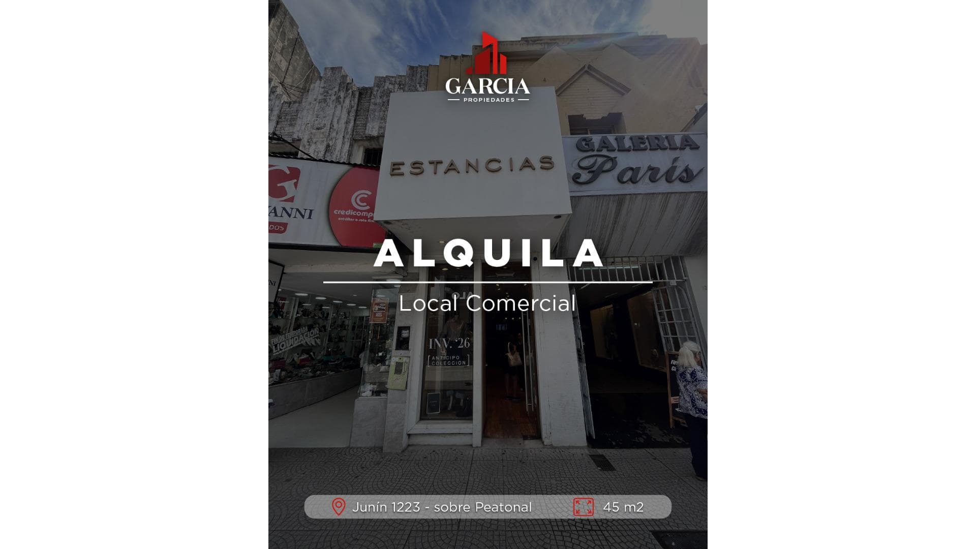 ALQUILA LOCAL SOBRE PEATONAL JUNIN