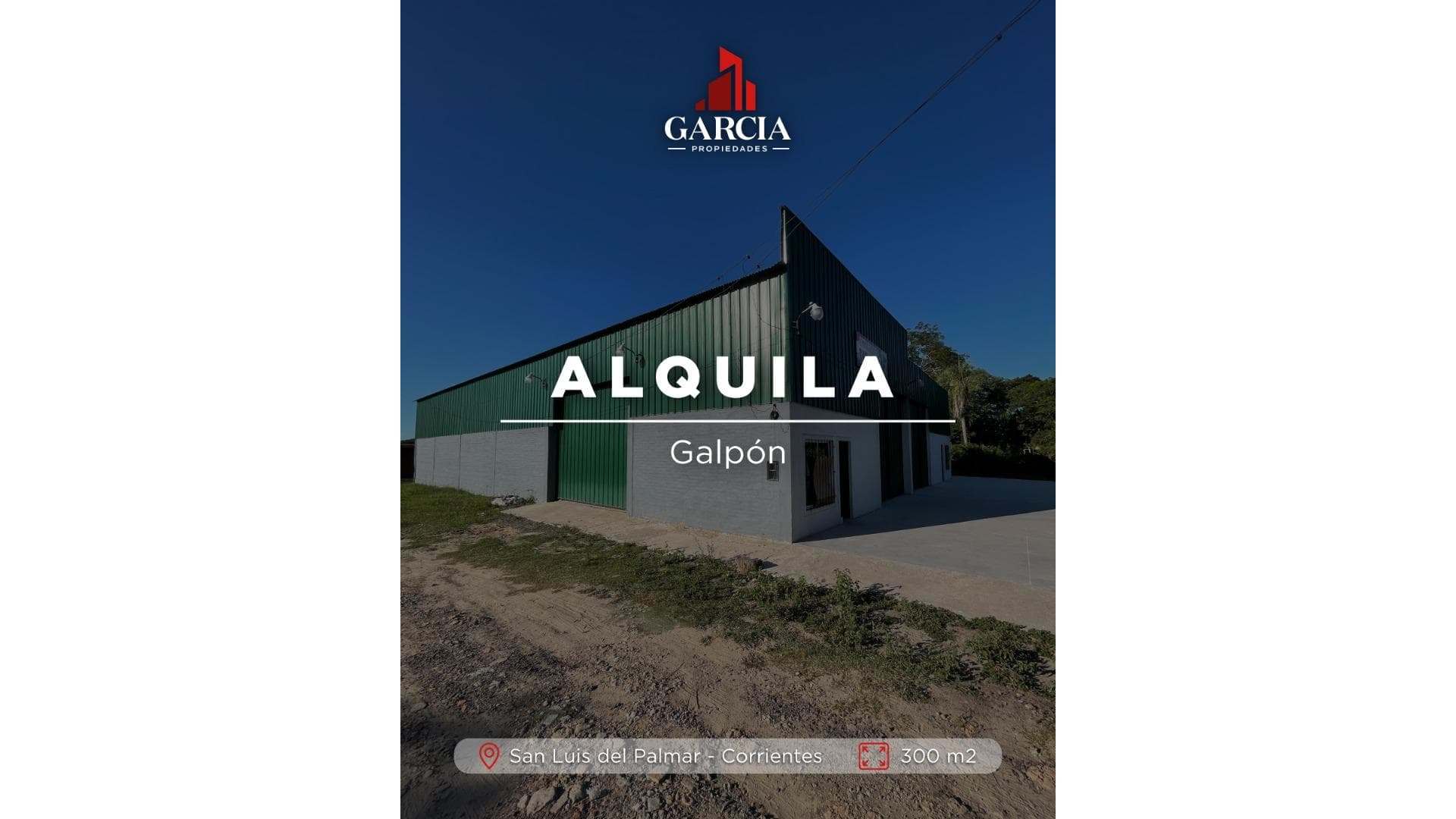 ALQUILA GALPON DE 300 M2 EN SAN LUIS DEL PALMAR