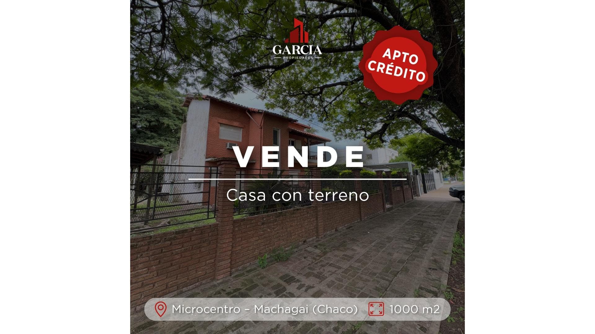 VENDE CASA DE 3 DORMITORIOS CON TERRENO DE 1000 M2 EN CHACO