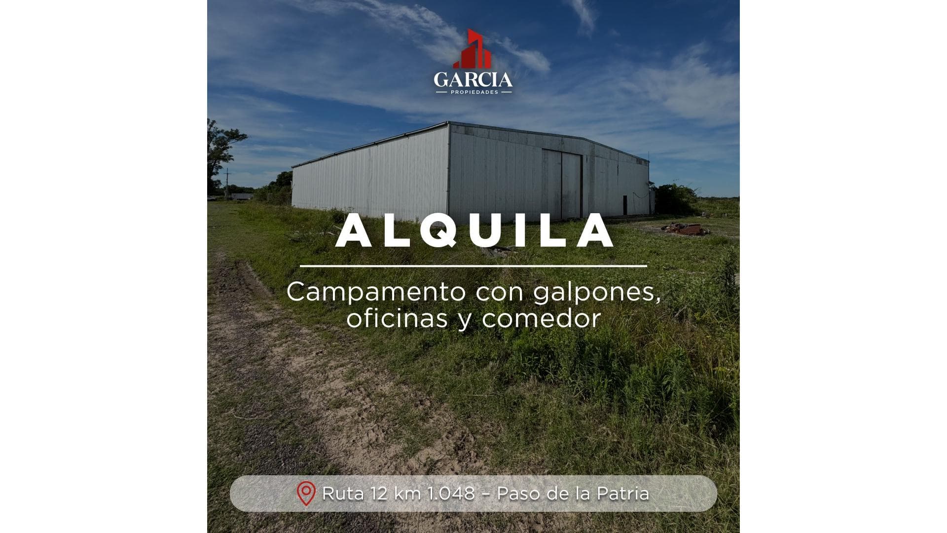 ALQUILA CAMPAMENTO CON GALPONES Y OFICINAS - EX OBRADOR