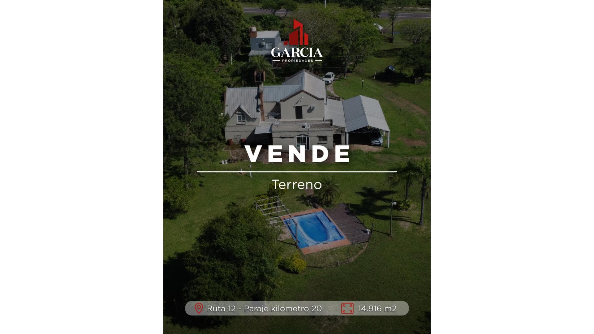 VENDE 1,5 HECTAREAS SOBRE RUTA 12 CON CASA QUINTA
